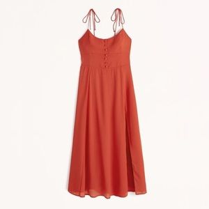 Abercrombie Tie-Strap Corset Midi Dress